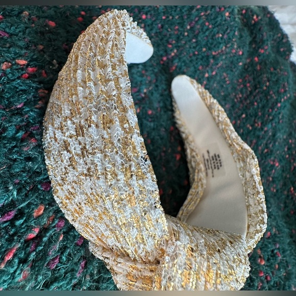 ‼️RARE‼️?ANTHROPOLGIE??NWOT?Metallic Knotted Headbanc in White/Gold Flecks main image 8